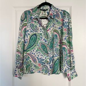 NWT Zara Paisley Button Down